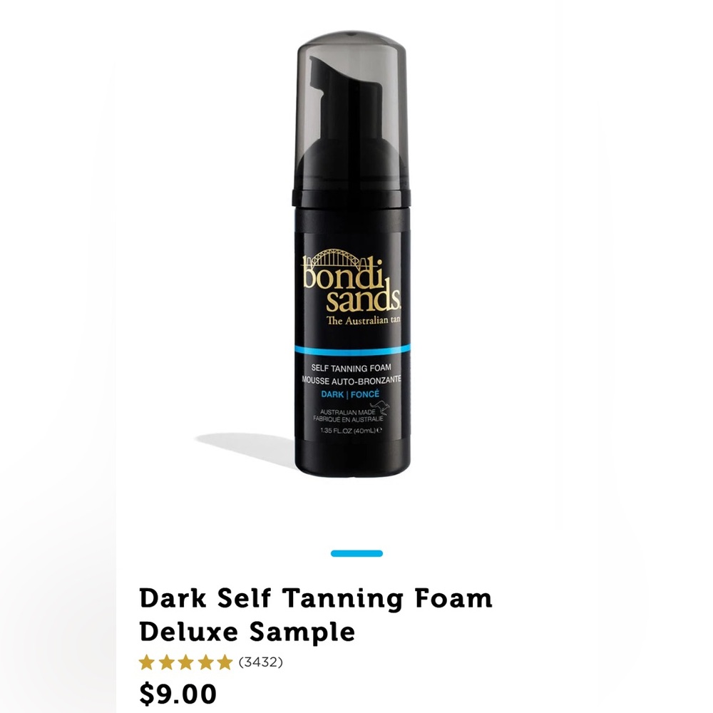 New! Bondi‎ Sands- Self Tanning Foam Dark- deluxe sample size 1.35oz